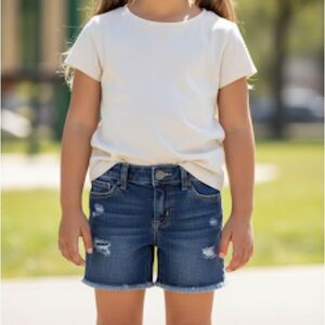 Cat & Jack Blue Stretch Denim Jean Shorts Adjustable Waist S 6/6x